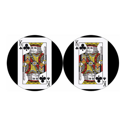 King Of Clubs Playing Card Print Car Coasters