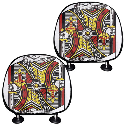 King Of Clubs Playing Card Print Car Headrest Covers