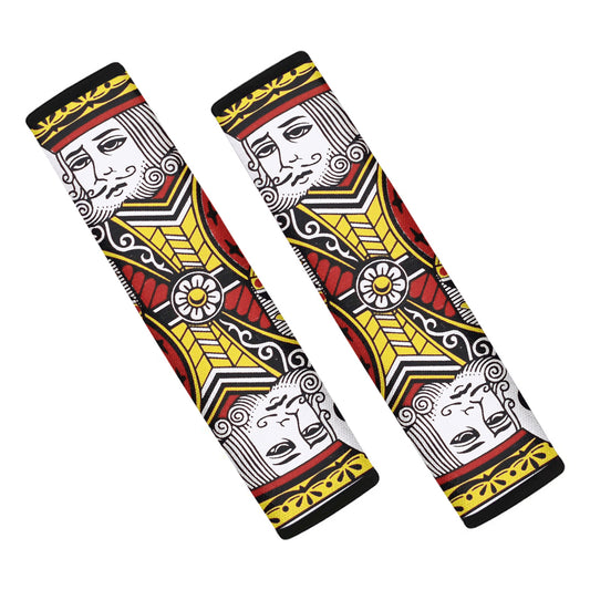 King Of Clubs Playing Card Print Car Seat Belt Covers