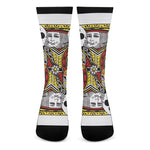 King Of Clubs Playing Card Print Crew Socks