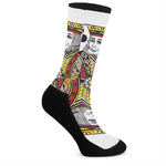 King Of Clubs Playing Card Print Crew Socks