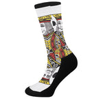 King Of Clubs Playing Card Print Crew Socks