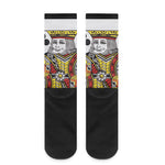 King Of Clubs Playing Card Print Crew Socks