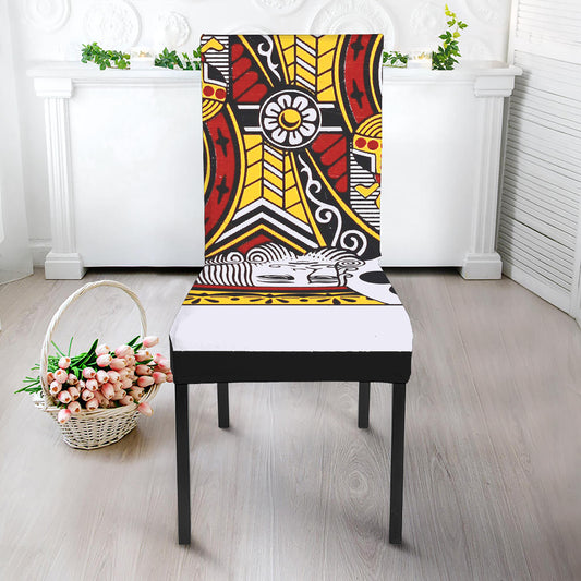 King Of Clubs Playing Card Print Dining Chair Slipcover