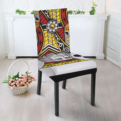 King Of Clubs Playing Card Print Dining Chair Slipcover