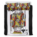 King Of Clubs Playing Card Print Duvet Cover Bedding Set