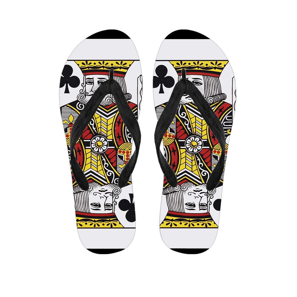 King Of Clubs Playing Card Print Flip Flops