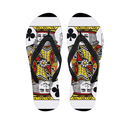 King Of Clubs Playing Card Print Flip Flops