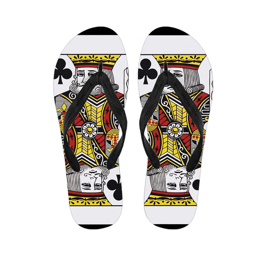 King Of Clubs Playing Card Print Flip Flops