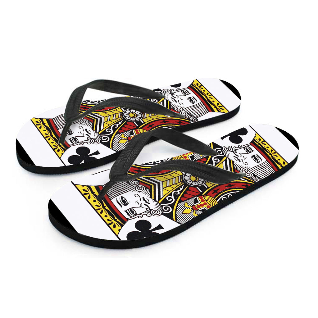King Of Clubs Playing Card Print Flip Flops