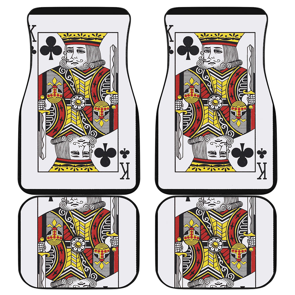 King Of Clubs Playing Card Print Front and Back Car Floor Mats