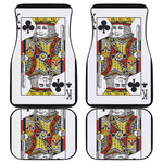 King Of Clubs Playing Card Print Front and Back Car Floor Mats