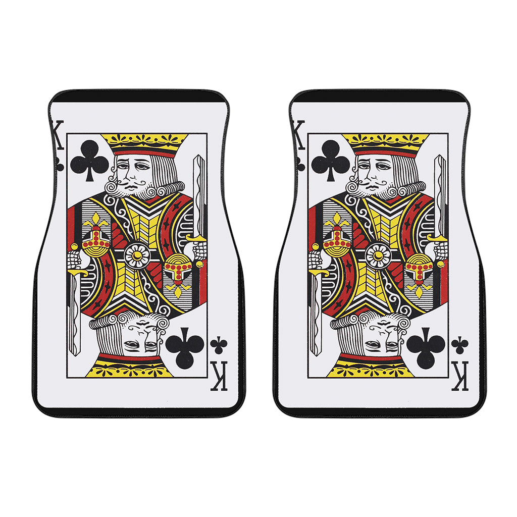 King Of Clubs Playing Card Print Front Car Floor Mats