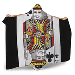 King Of Clubs Playing Card Print Hooded Blanket