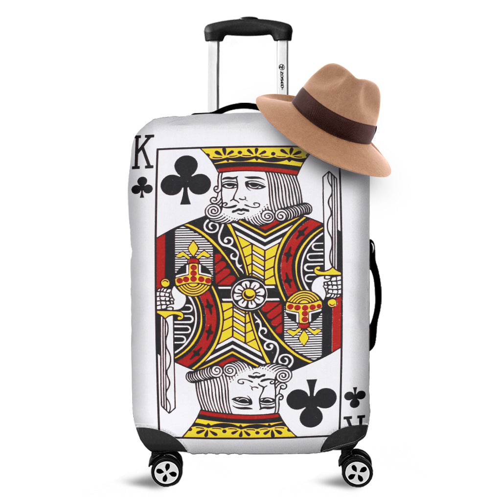 King Of Clubs Playing Card Print Luggage Cover