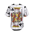 King Of Clubs Playing Card Print Men's Baseball Jersey