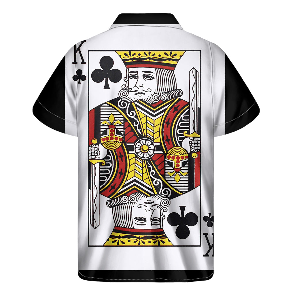 King Of Clubs Playing Card Print Men's Short Sleeve Shirt