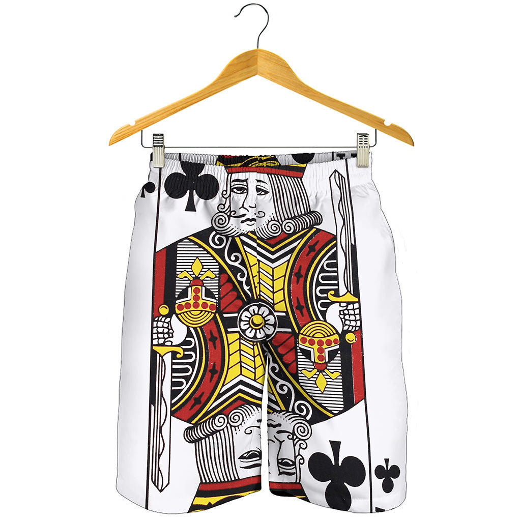 King Of Clubs Playing Card Print Men's Shorts