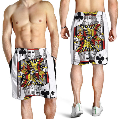 King Of Clubs Playing Card Print Men's Shorts
