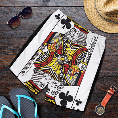 King Of Clubs Playing Card Print Men's Shorts