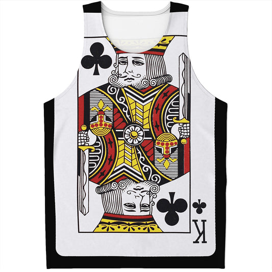 King Of Clubs Playing Card Print Men's Tank Top