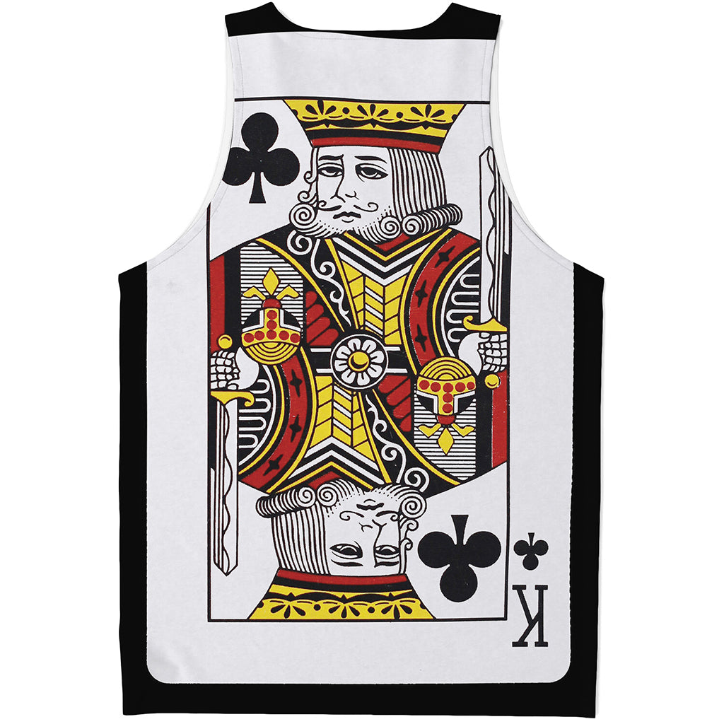 King Of Clubs Playing Card Print Men's Tank Top