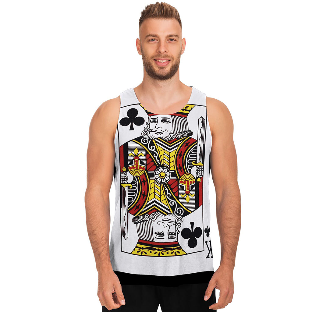 King Of Clubs Playing Card Print Men's Tank Top