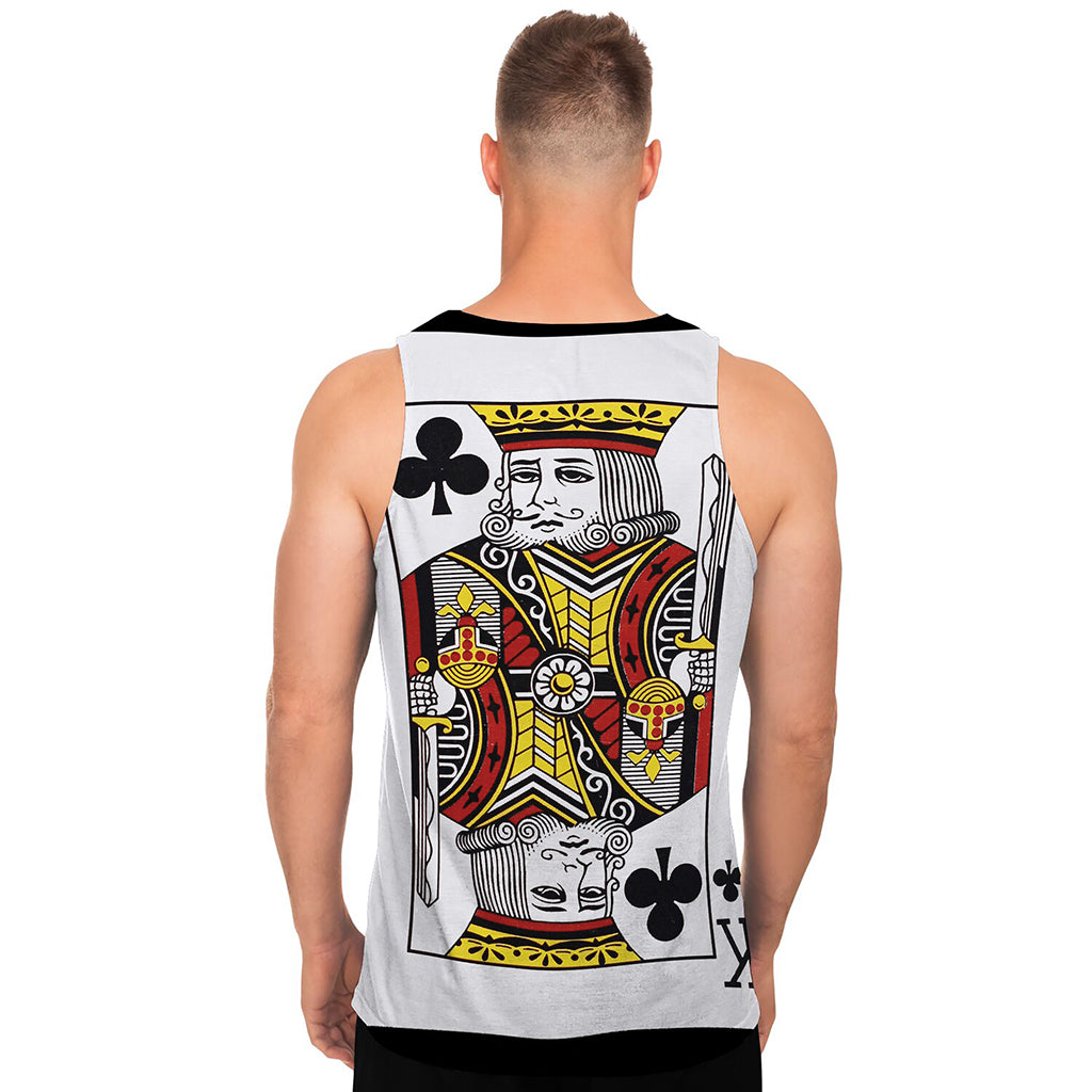 King Of Clubs Playing Card Print Men's Tank Top