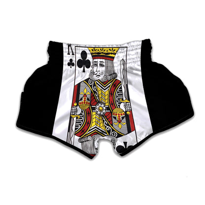 King Of Clubs Playing Card Print Muay Thai Boxing Shorts