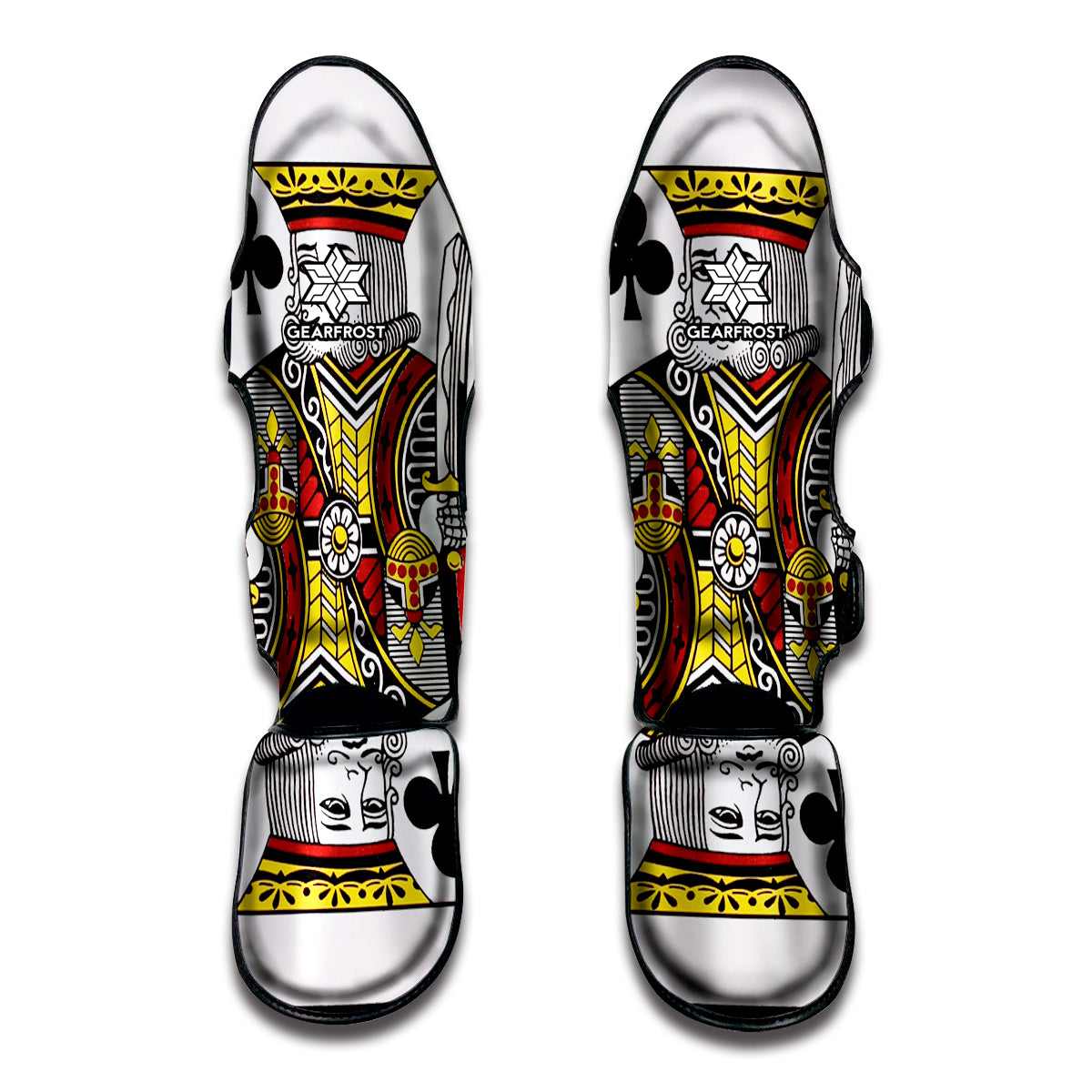 King Of Clubs Playing Card Print Muay Thai Shin Guard