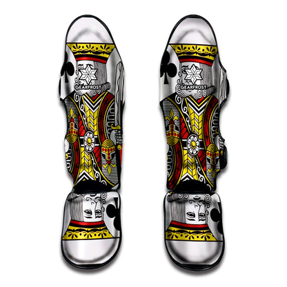 King Of Clubs Playing Card Print Muay Thai Shin Guard