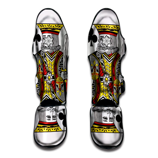 King Of Clubs Playing Card Print Muay Thai Shin Guard