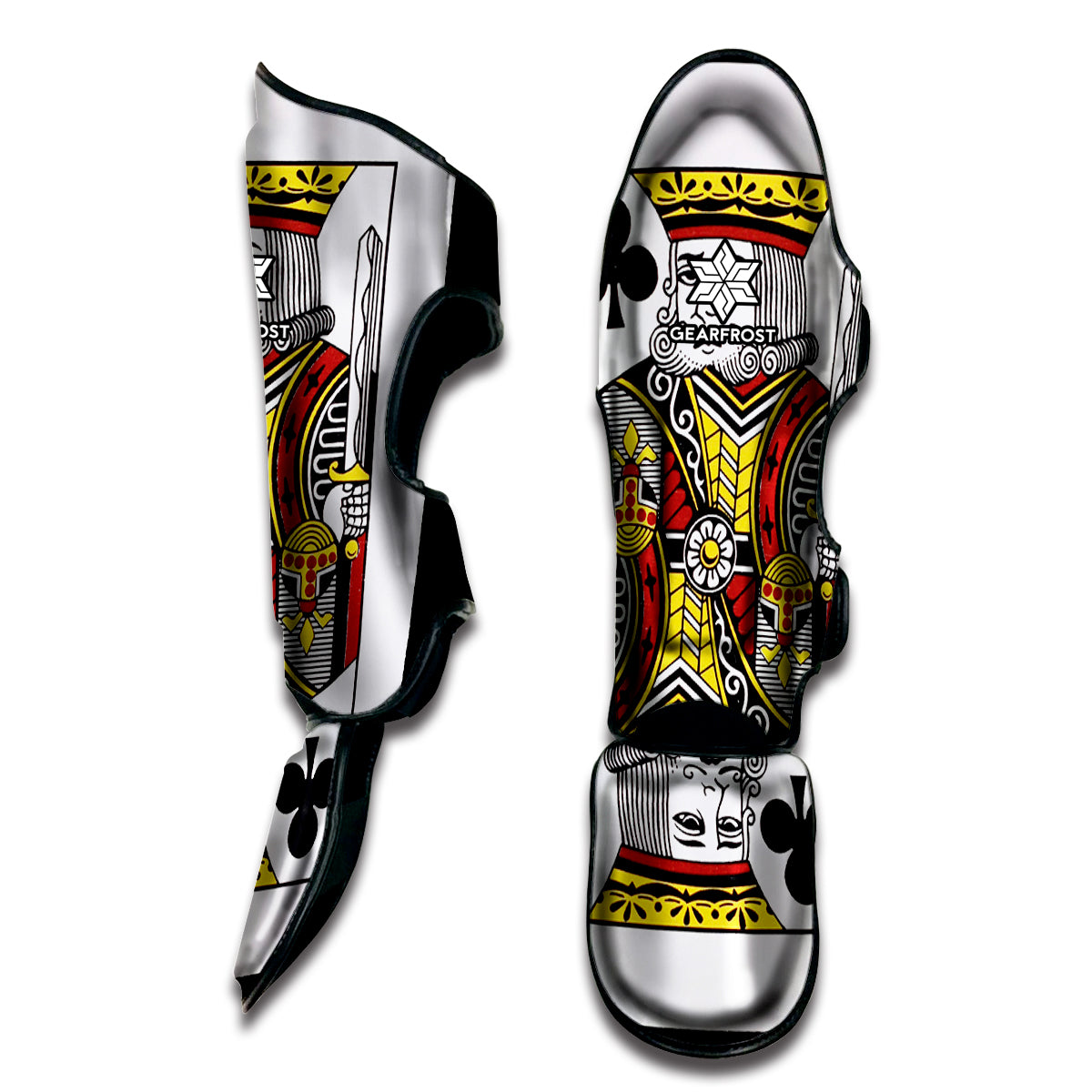 King Of Clubs Playing Card Print Muay Thai Shin Guard