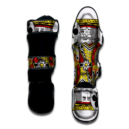 King Of Clubs Playing Card Print Muay Thai Shin Guard