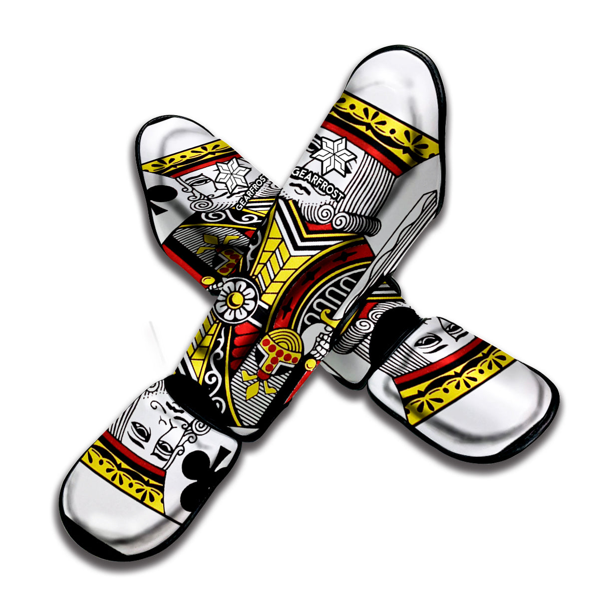 King Of Clubs Playing Card Print Muay Thai Shin Guard