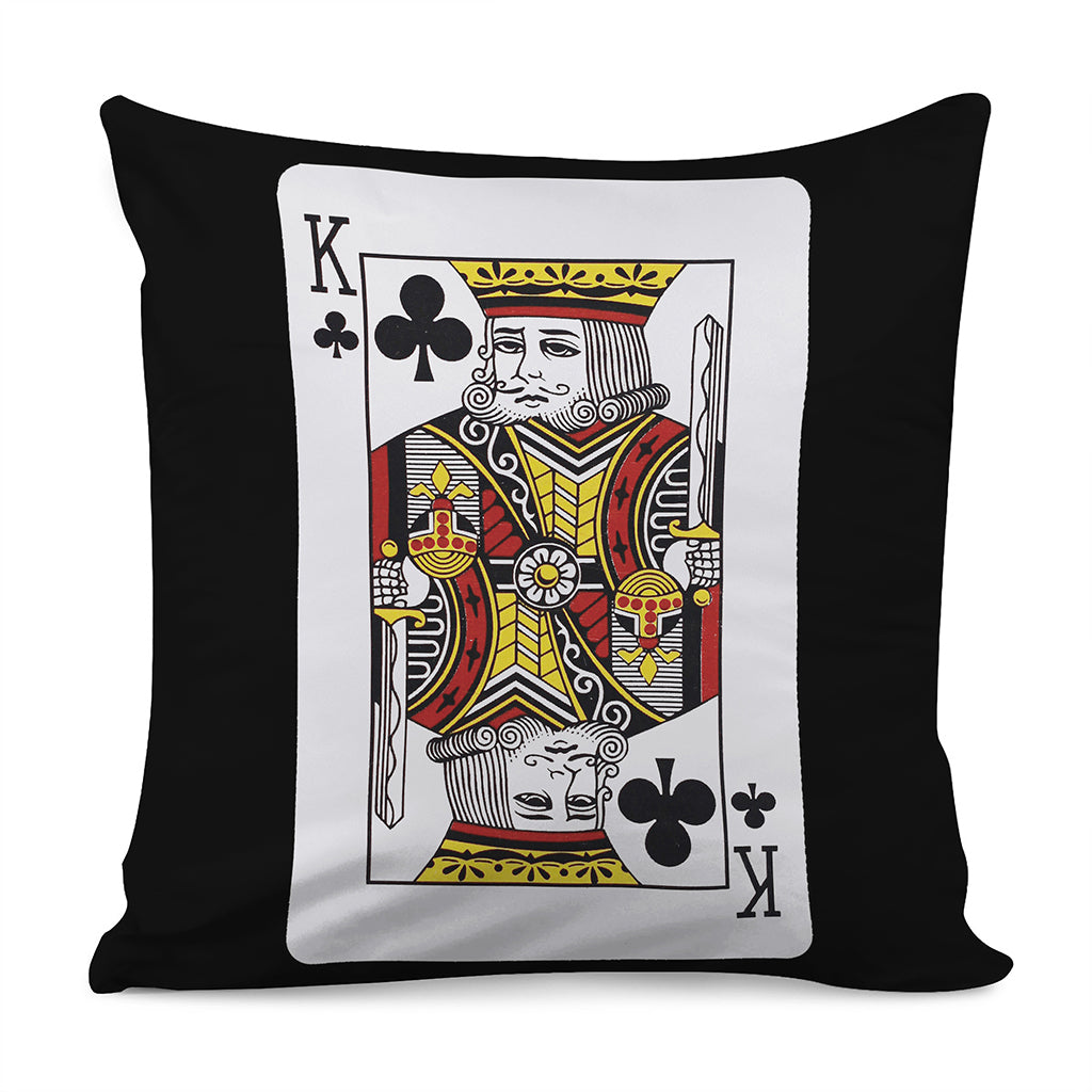 King Of Clubs Playing Card Print Pillow Cover