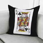 King Of Clubs Playing Card Print Pillow Cover