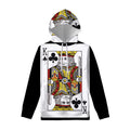 King Of Clubs Playing Card Print Pullover Hoodie