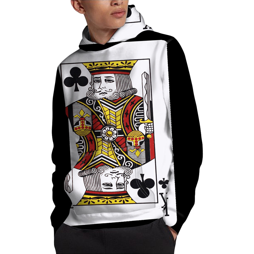 King Of Clubs Playing Card Print Pullover Hoodie