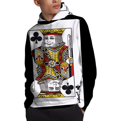 King Of Clubs Playing Card Print Pullover Hoodie