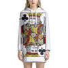 King Of Clubs Playing Card Print Pullover Hoodie Dress