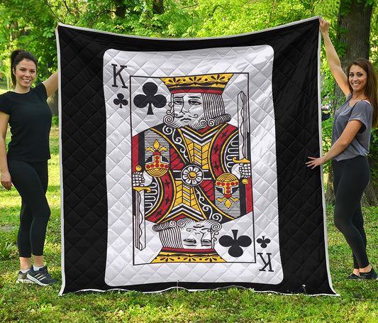 King Of Clubs Playing Card Print Quilt