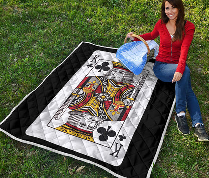 King Of Clubs Playing Card Print Quilt