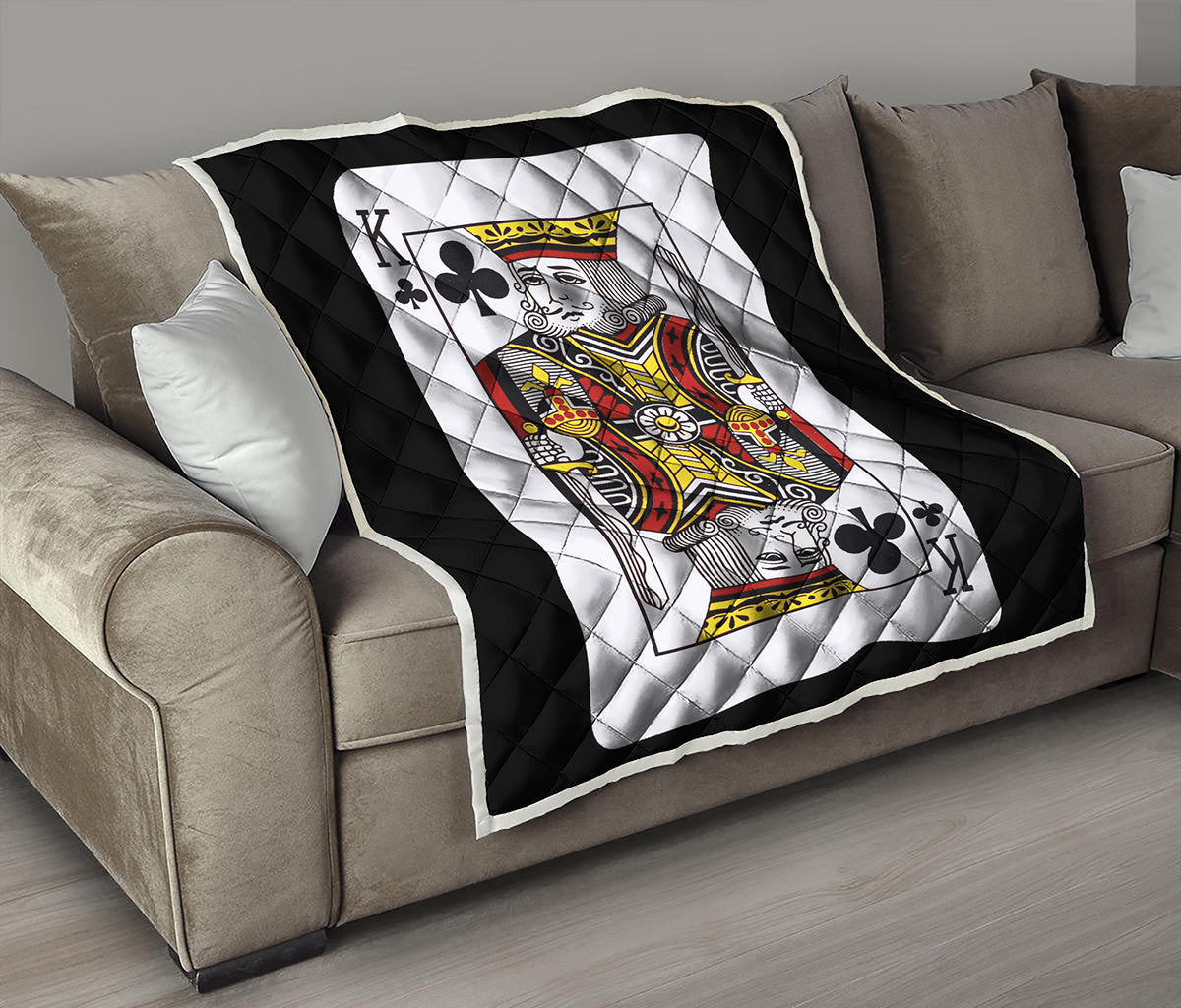 King Of Clubs Playing Card Print Quilt
