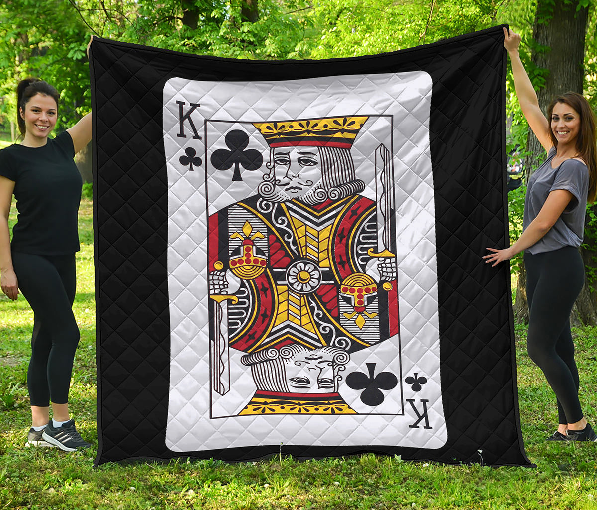 King Of Clubs Playing Card Print Quilt