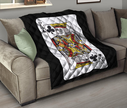 King Of Clubs Playing Card Print Quilt