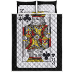 King Of Clubs Playing Card Print Quilt Bed Set
