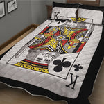 King Of Clubs Playing Card Print Quilt Bed Set