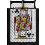 King Of Clubs Playing Card Print Quilt Bed Set
