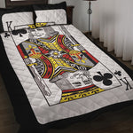 King Of Clubs Playing Card Print Quilt Bed Set